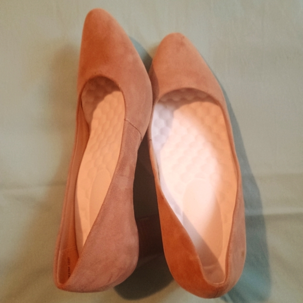 🤎 EUC Tan Suede Womens Aerosoles 7.5 Chunky Heel Meeting Interview Office - Picture 1 of 6